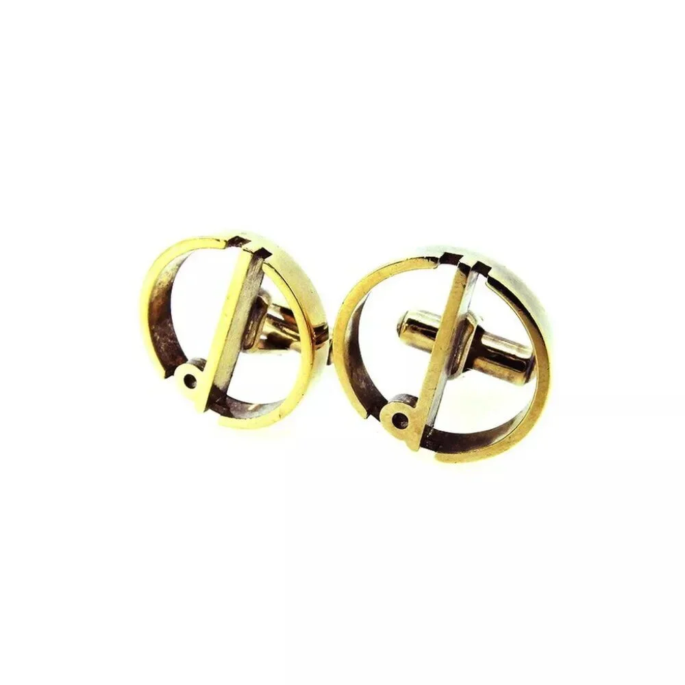 DUNHILL Cuffs D Mark Silver 925 Gold plating Authentic USED